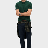 Organic Cotton Essential Logo T-shirt - Herre - Pitch Green Marl - Gumpel & Co