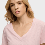 Studios Slub Embroidered Tshirt - Dame - Pale Pink - Gumpel & Co