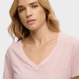 Studios Slub Embroidered Tshirt - Dame - Pale Pink - Gumpel & Co