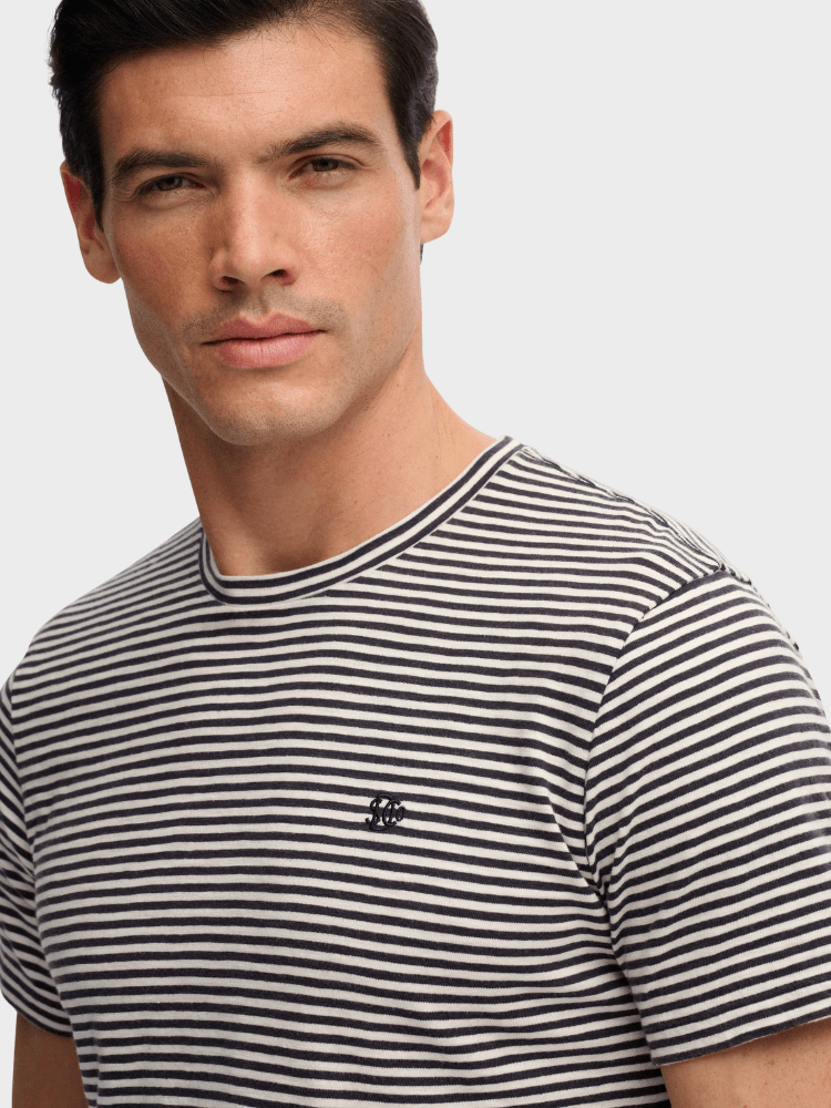 Classic Essential Stripe T-shirt - Herre - Prep Navy Stripe - Gumpel & Co
