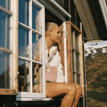 V Bond Cord Fleece - Dame - Natural / Red - Gumpel & Co