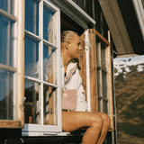 V Bond Cord Fleece - Dame - Natural / Red - Gumpel & Co