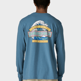 Long - Sleeved Great Waves Responsibili - Tshirt - Herre - Shore Blue - Gumpel & Co