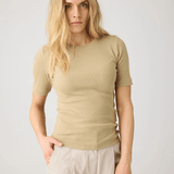 KNOWLEDGE COTTON APPAREL Rib T-shirt - Dame - Twill