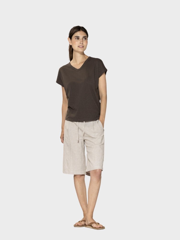 BLUE SPORTSWEAR Lisamarie linen Bermudas - Dame - Chalk-melange