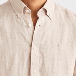 Morris Douglas Linen SS Shirt-Classic Fit - Khaki