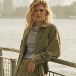 Chilled Out Washed Cord Top - Dame - Oil Green - Gumpel & Co