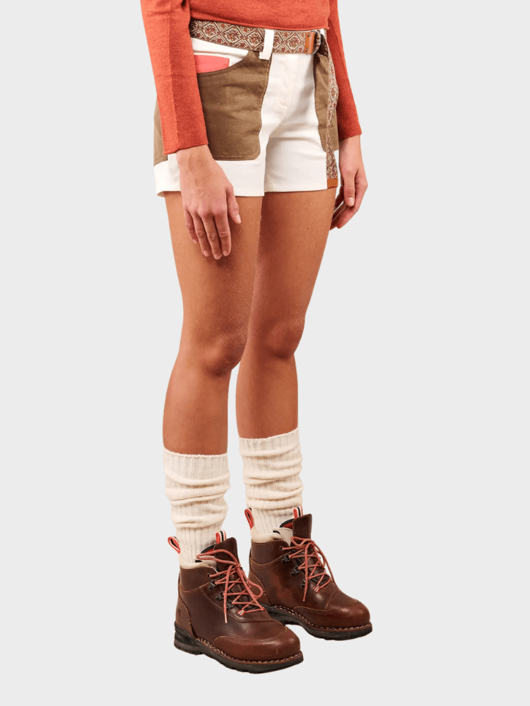 5 Inch Field Shorts - Dame - Off White / Tan - Gumpel & Co