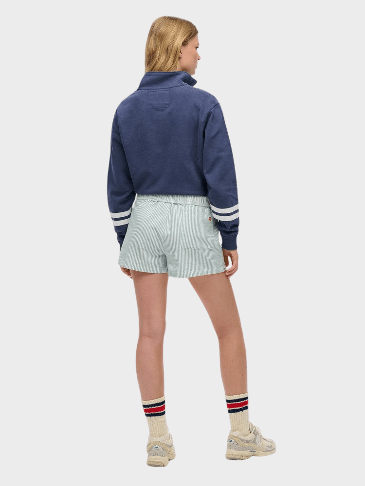 SUPERDRY Cotton Stripe Elastic Shorts - Dame - Peppermint Chalk Stripe