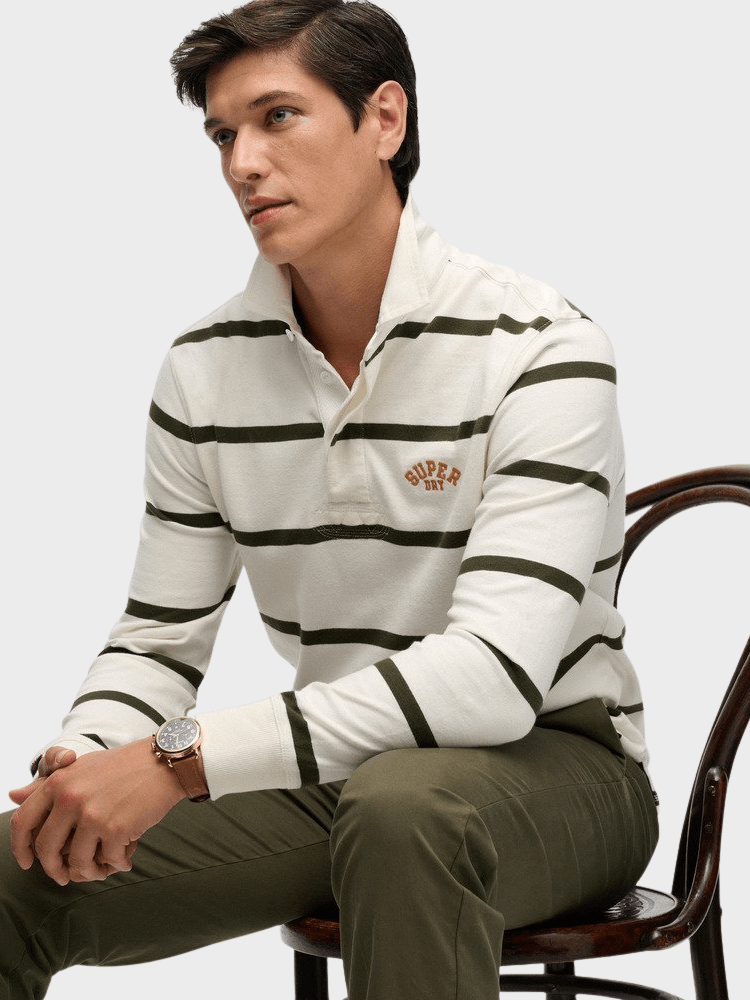 Vintage Athletic Stripe Rugby Polo - Herre - Athletic White Stripe - Gumpel & Co