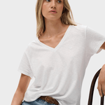 Studios Slub Embroidered Tshirt - Dame - Optic - Gumpel & Co