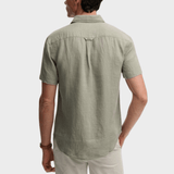 SUPERDRY Riviera Kortærmet Linen Skjorte - Herre - Bay Green