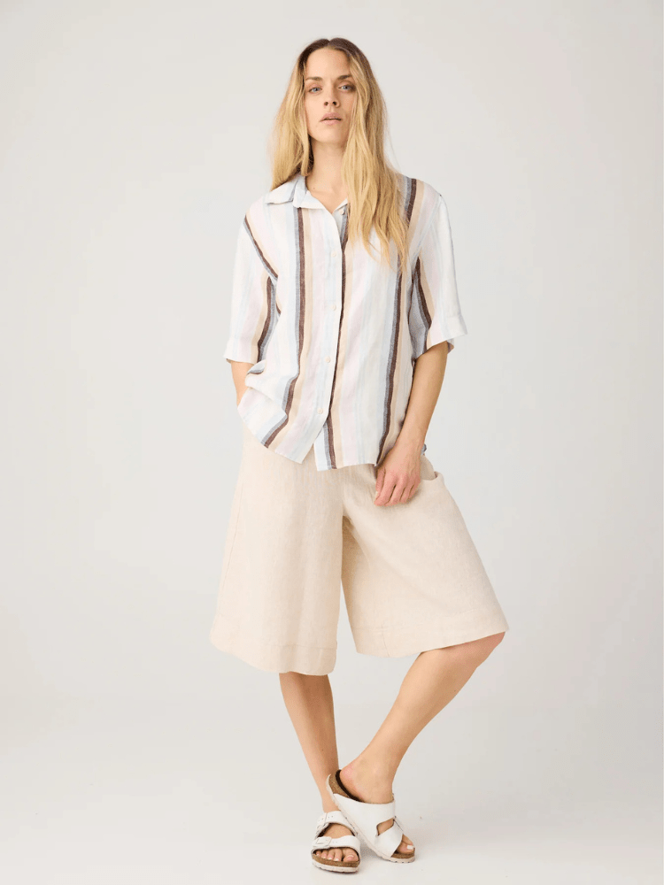 KNOWLEDGE COTTON APPAREL Culotte Shorts - Dame - Yarndyed - Light feather gray