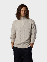 Corbyr Half Zip Strik - Herre - Silver Cloud