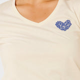Rc Heart V Neck T shirt - Dame - Lily - Gumpel & Co
