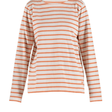 Donna striped Bluse m/lange ærmer - Dame - Ecru w/Dusty Orange - Gumpel & Co