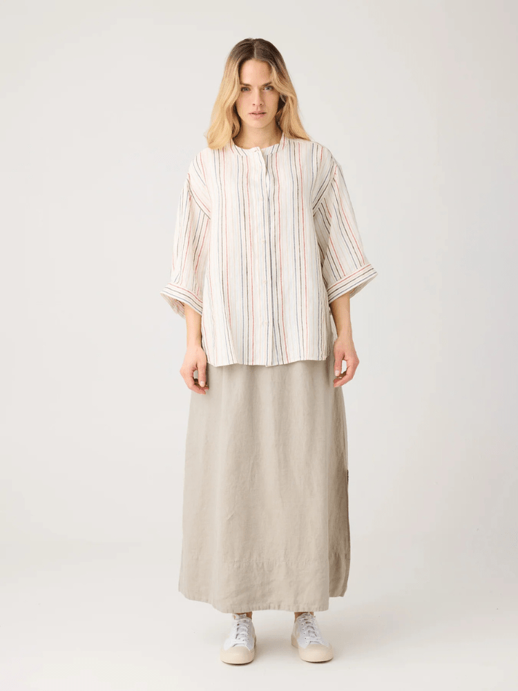 KNOWLEDGE COTTON APPAREL Stibet skjortebluse - Dame - Multi color stripe