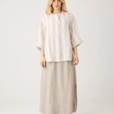KNOWLEDGE COTTON APPAREL Stibet skjortebluse - Dame - Multi color stripe