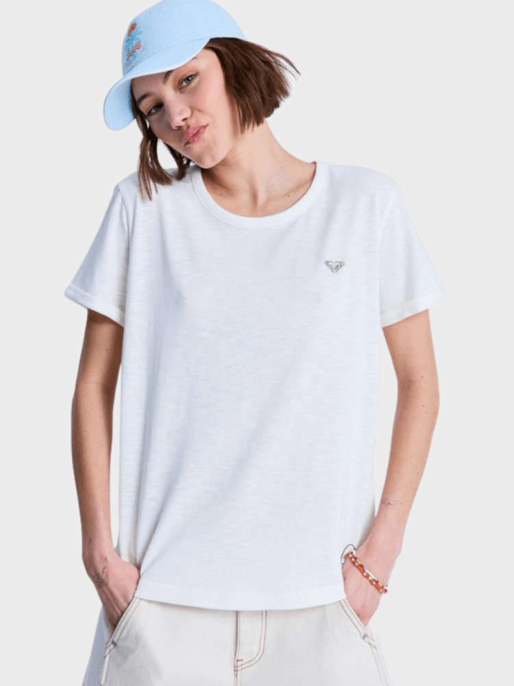 Roxy Oceanwave Regular Emby T shirt - Dame - Egret
