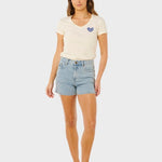 Rc Heart V Neck T shirt - Dame - Lily - Gumpel & Co