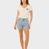 Rc Heart V Neck T shirt - Dame - Lily - Gumpel & Co