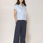 Luca linen Trousers - Dame - Dusty Navy - Gumpel & Co