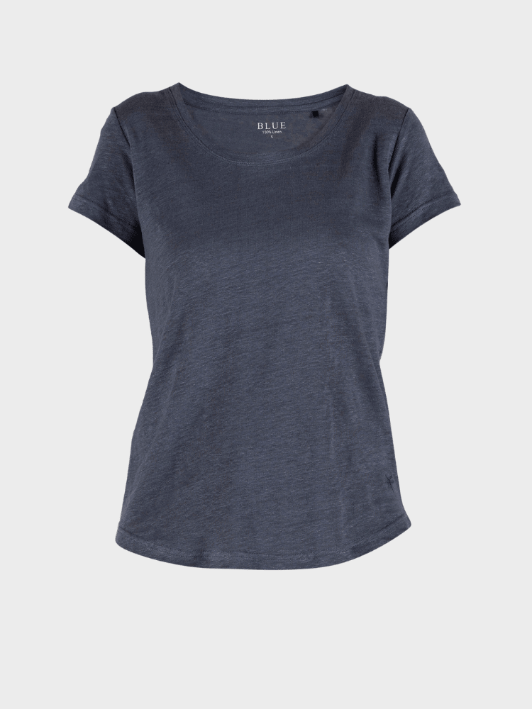 Lotta linen Tee - Dame - Dusty Navy - Gumpel & Co