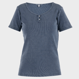 BLUE SPORTSWEAR Lolly denim rib Tee - Dame - Denim Blue