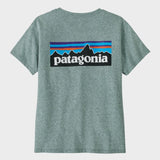 P6 Logo Responsibili T shirt - Dame - Blue Sage