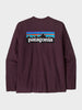 Langærmet P6 Logo Responsibili T shirt - Herre - Berry Fig
