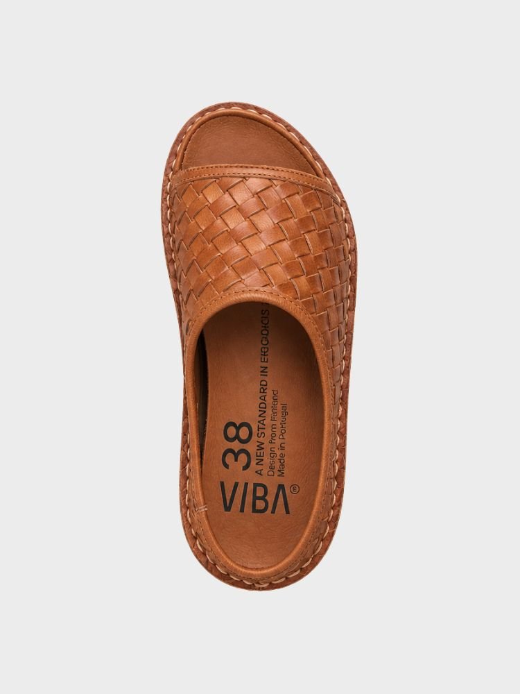 Saint Tropez Woven Leather - Unisex - Cognac Brown - Gumpel & Co