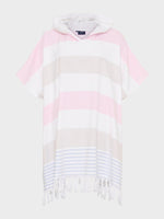 Beach Poncho - Unisex - Multistripe Pink
