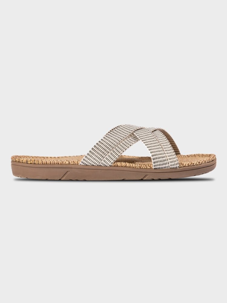 Women 1 Sandal - White Stripes - Gumpel & Co