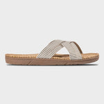 Women 1 Sandal - White Stripes - Gumpel & Co