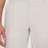 Men's Regular Hør Shorts - Herre - Light Feather Gray - Gumpel & Co