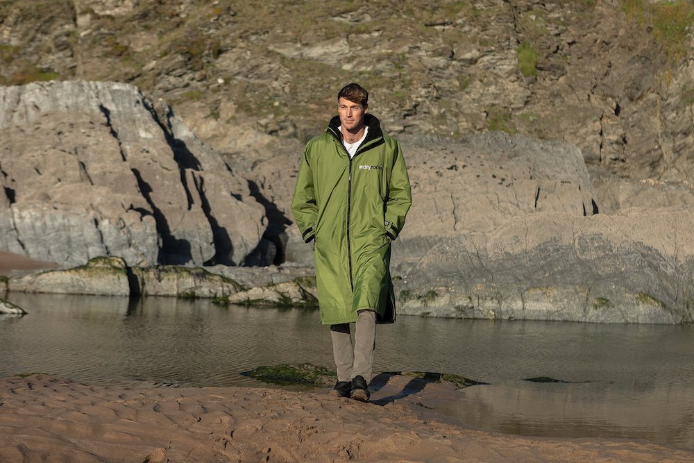 Advance Long Sleeve Surf Poncho - Voksne - Forest Green/Black - Gumpel & Co