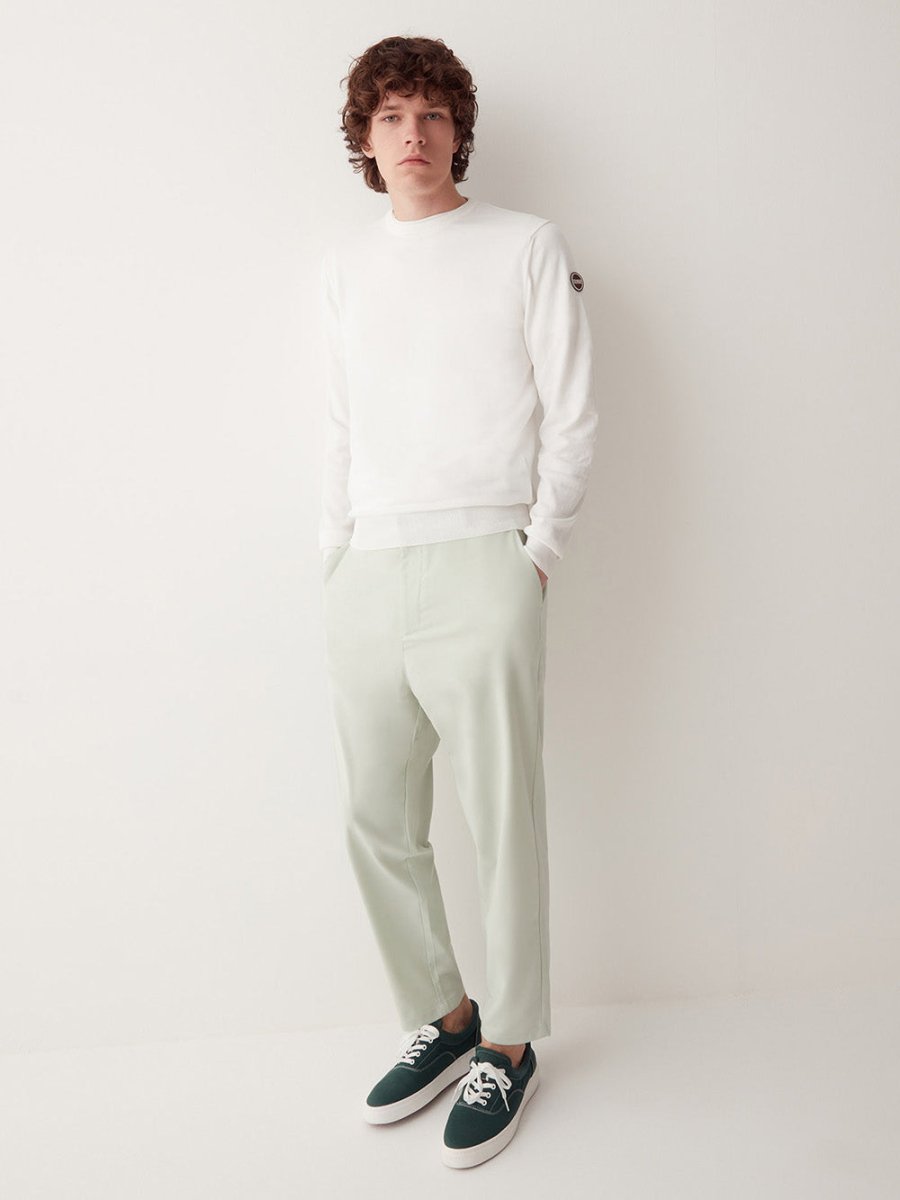 Men's Sweater m. Rund Hals - Herre - White - Gumpel & Co