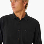 Men's Washed Long Sleeve Skjorte - Herre - Washed Black - Gumpel & Co
