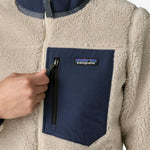 Classic Retro Fleece Trøje - Dame - Natural/New Navy - Gumpel & Co