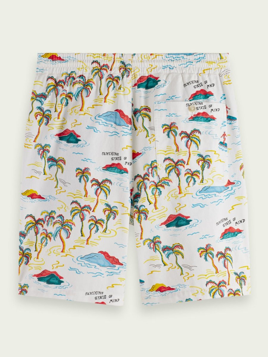 Men's Fave Printed Bermuda Shorts - Herre - White Palmtree - Gumpel & Co