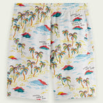 Men's Fave Printed Bermuda Shorts - Herre - White Palmtree - Gumpel & Co
