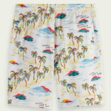 Men's Fave Printed Bermuda Shorts - Herre - White Palmtree - Gumpel & Co