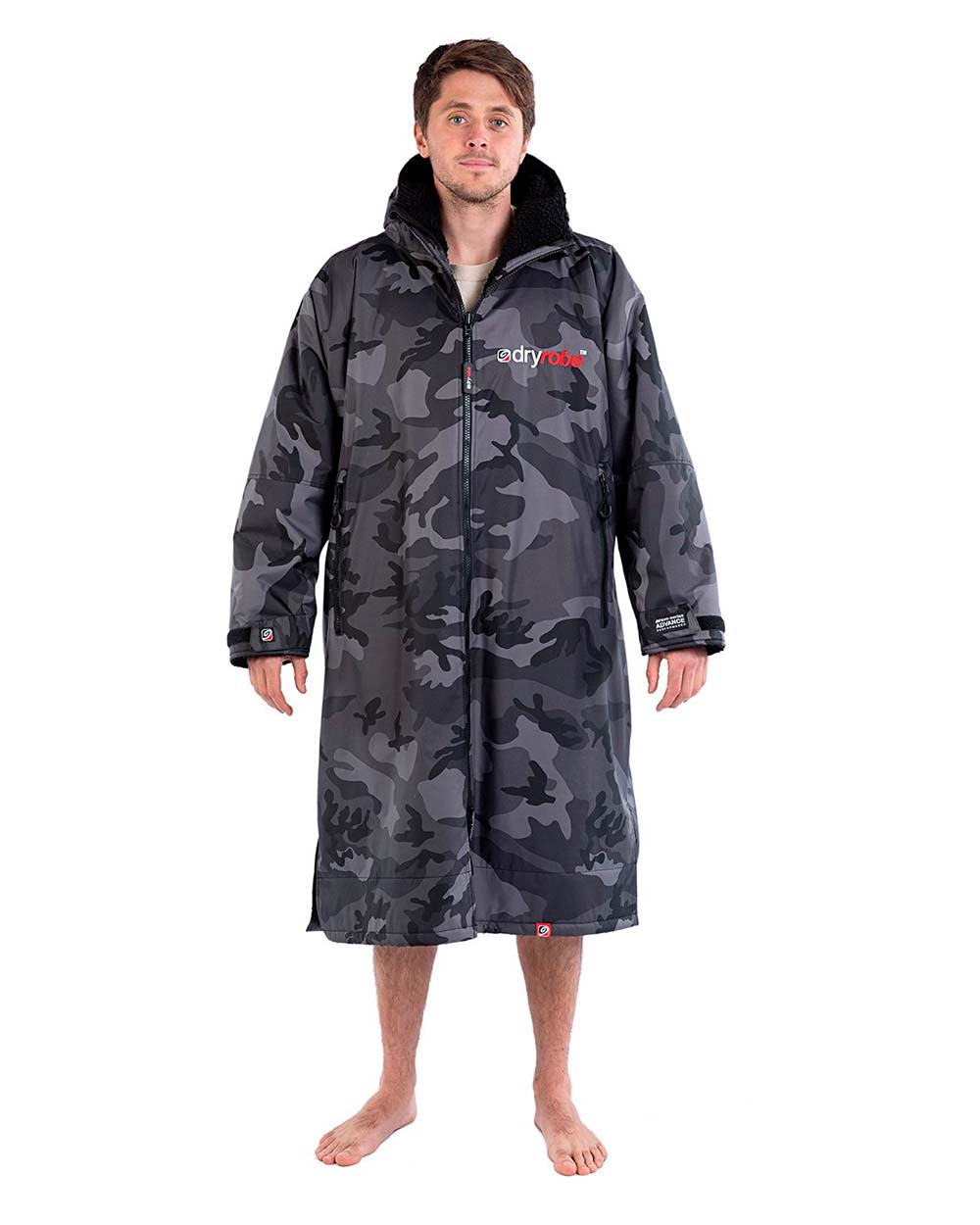 Advance Long Sleeve Surf Poncho - Voksne - Black Camo/Black - Gumpel & Co