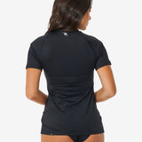 Classic Surf Short Sleeve UV Rash Vest - Dame - Black - Gumpel & Co