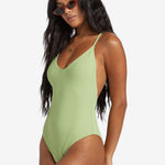 Billabong Tanlines Sage High Leg One-Piece Badedragt - Palm Green