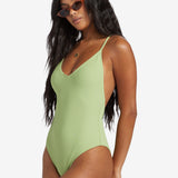 Billabong Tanlines Sage High Leg One-Piece Badedragt - Palm Green