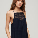 Women's Lace Halter Maxi Beach Dress - Dame - Eclipse Navy - Gumpel & Co