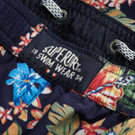 Hawaiian Print 16 Swim Shorts - Men - Tropical Chain Navy - Gumpel & Co