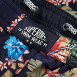 Hawaiian Print 16 Swim Shorts - Men - Tropical Chain Navy - Gumpel & Co