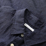 Men's CUSTOM FIT LINEN SHORT SLEEVE SHIRT - Total Eclipse - Gumpel & Co